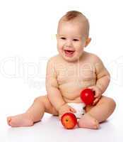 Little child with apple