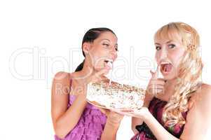 Party theme: girls with cake