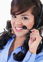 Female call center representative