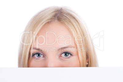 Woman beside whiteboard