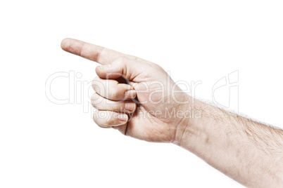 male hand pointing
