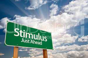 Stimulus Green Road Sign and Clouds