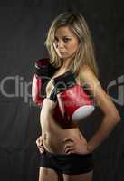 Girl with boxing gloves