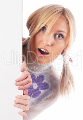 Woman beside whiteboard