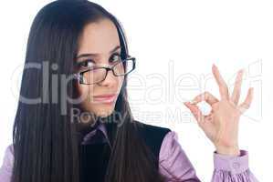 Girl with ok gesture