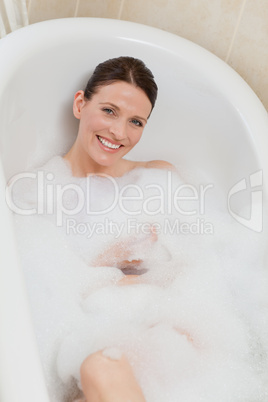 Beautiful woman taking a bath