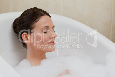 Beautiful woman taking a bath