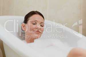 Beautiful woman taking a bath