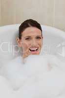 Beautiful woman taking a bath