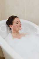 Beautiful woman taking a bath