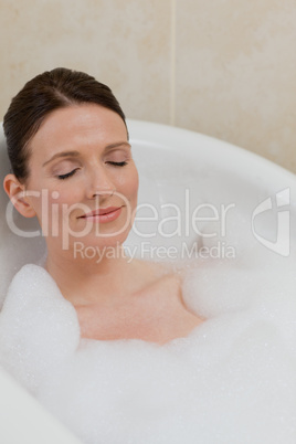Beautiful woman taking a bath