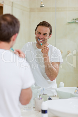 Man brushing his teeth