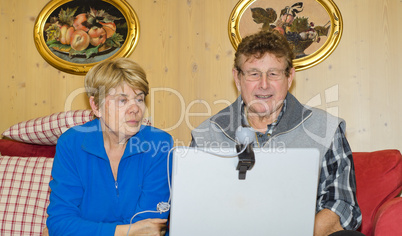 Senior Couple using Notebook for a Video Call