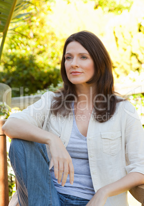 Portrait of a beautiful woman in the garden
