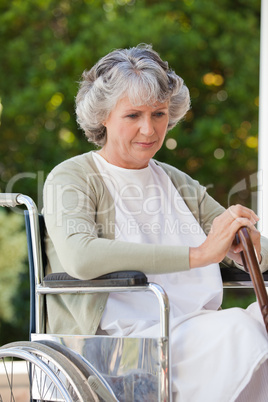 Senior woman in her wheelchair