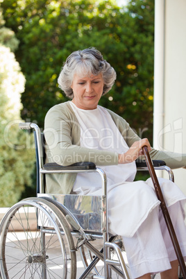 Senior woman in her wheelchair