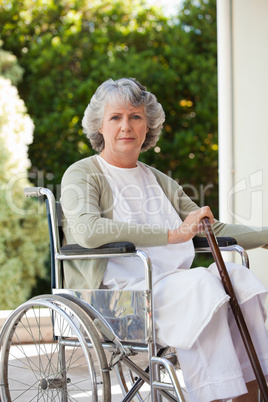 Senior woman in her wheelchair