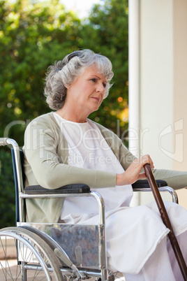 Senior woman in her wheelchair