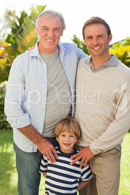 Portrait of a family looking at the camera