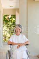 Woman in her wheelchair