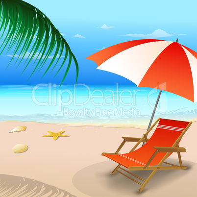 beach chair with an umbrella