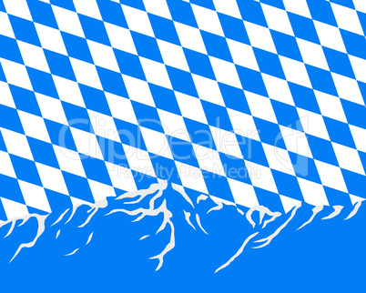 Gebirge mit Fahne von Bayern