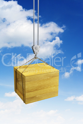 hook holding wooden container