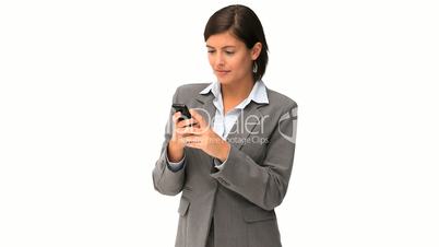 Geschäftsfrau mit Handy