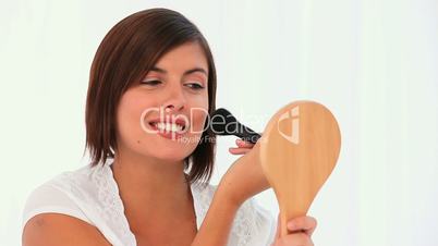 Frau beim schminken