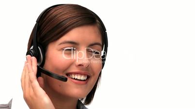 Geschäftsfrau mit Headset