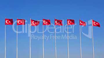 Line of turkish flags