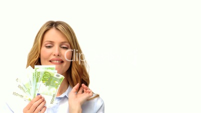 Frau mit Geld in der Hand