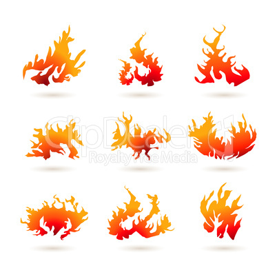 different shapes of fire