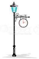 clock in pole lamp