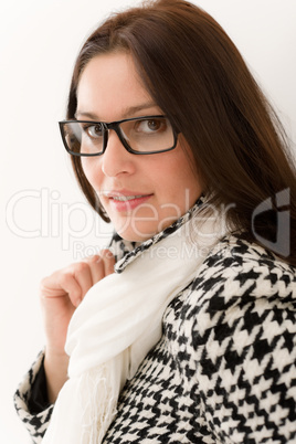 Designer glasses - winter fashion woman portrait