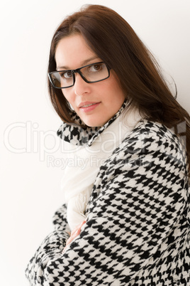 Designer glasses - winter fashion woman portrait