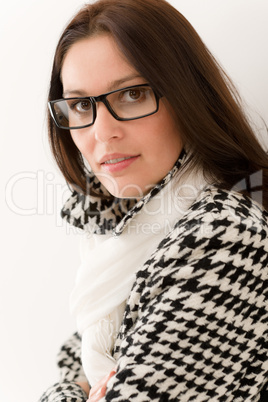 Designer glasses - winter fashion woman portrait
