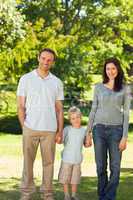 Joyful family in the park