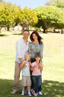 Portrait of a family in the park