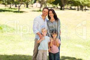 Portrait of a family in the park