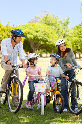 Family with their bikes