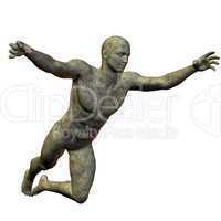 Statue aus Granit springender Mann