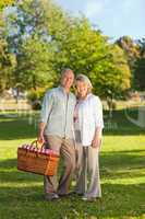 Retired couple looking for a place to  picnicking