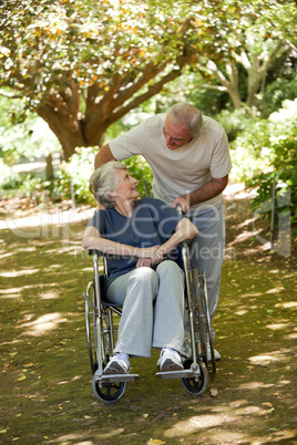 Senior couple in the woods