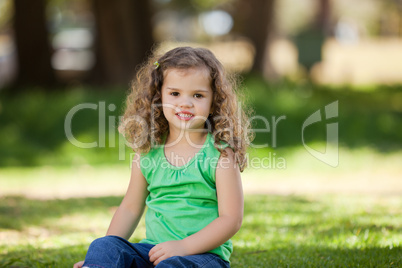 Daughter sitting in the garden