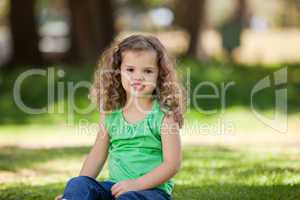 Daughter sitting in the garden