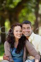 Couple sitting in the garden