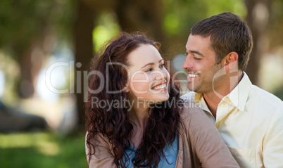 Couple sitting in the garden