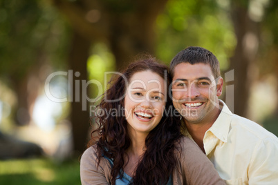 Couple sitting in the garden