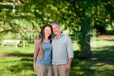 Father with his daughter looking at the camera